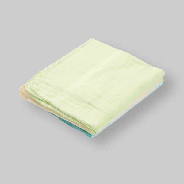 Khăn sữa xô nhăn Cotton 3 lớp trơn Animo T2601_PP001 (25x25cm,6 cái)