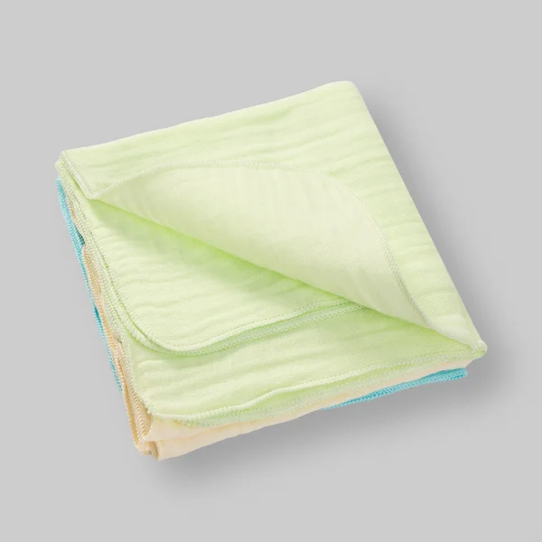 Khăn sữa xô nhăn Cotton 3 lớp trơn Animo T2601_PP001 (25x25cm,6 cái)