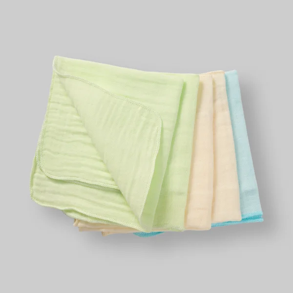 Khăn sữa xô nhăn Cotton 3 lớp trơn Animo T2601_PP001 (25x25cm,6 cái)