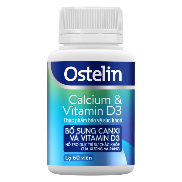 Thực phẩm bảo vệ sức khỏe Ostelin Calcium & Vitamin D3 - 60 viên