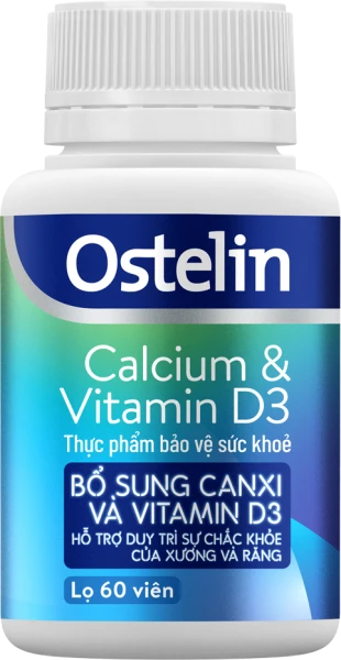 Thực phẩm bảo vệ sức khỏe Ostelin Calcium & Vitamin D3 - 60 viên