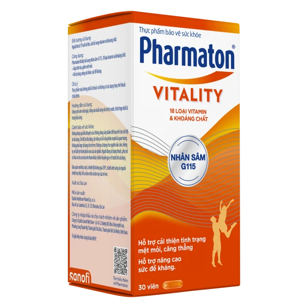 Thực phẩm bảo vệ sức khỏe Pharmaton Vitality (Lọ 30 viên)