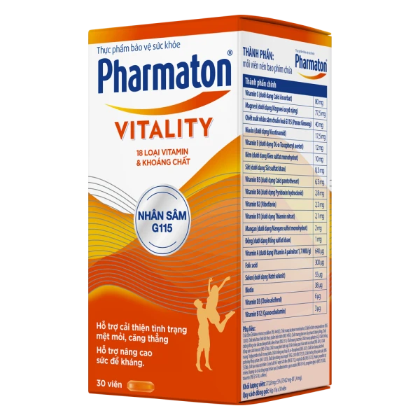 Thực phẩm bảo vệ sức khỏe Pharmaton Vitality (Lọ 30 viên)