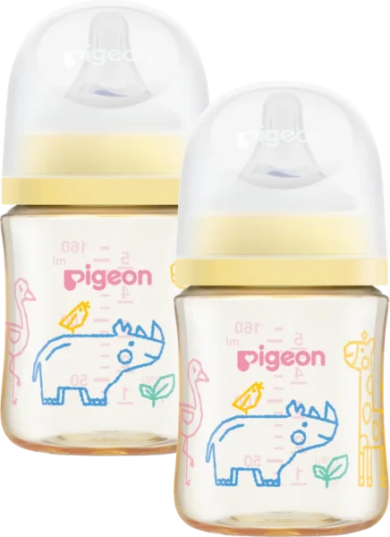 Combo 2 Bình Sữa Pigeon PPSU Softouch Baby-Friendly World 160ml, muông thú SS)
