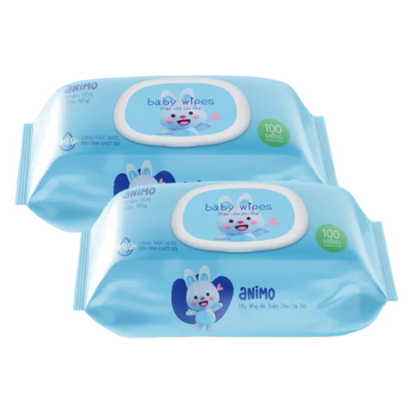 Quà tặng khi mua Combo 2 Khăn Ướt Dịu Nhẹ Animo không mùi (100 tờ) - Pink Mom