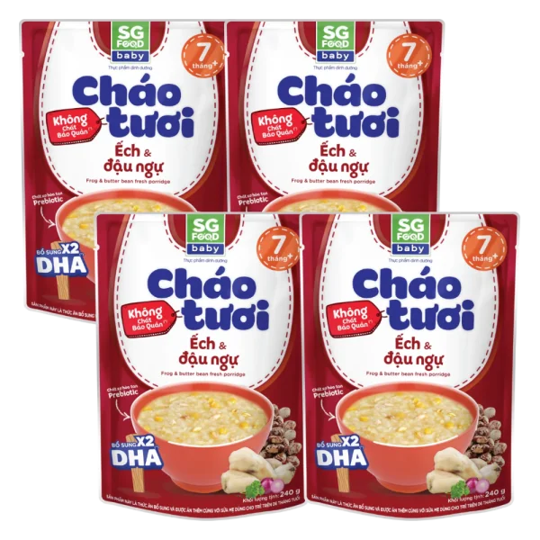 Combo 4 Cháo tươi baby ếch đậu ngự 240g SGF