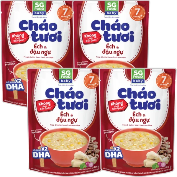 Combo 4 Cháo tươi baby ếch đậu ngự 240g SGF