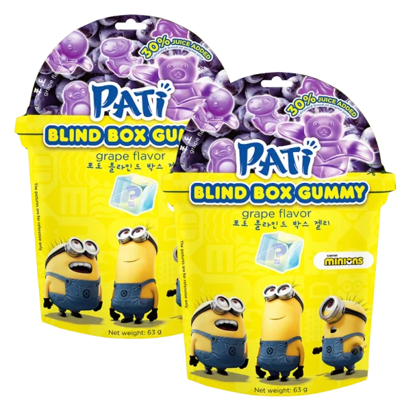 Combo 2 Kẹo dẻo trái cây lột vỏ PATI vị nho mẫu đơn