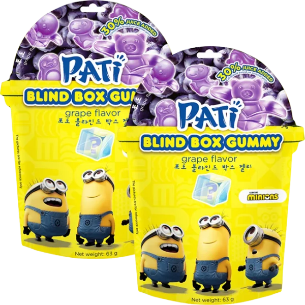 Combo 2 Kẹo dẻo trái cây lột vỏ PATI vị nho mẫu đơn