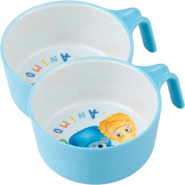 Combo 2 Bát ăn dặm melamine cao cấp Animo (S1302, 1 tay cầm, monster party)