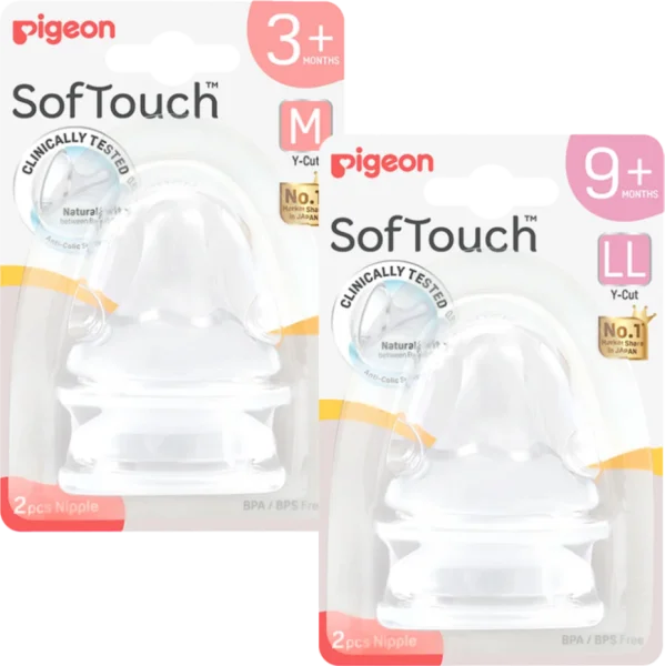 Combo 1 Núm Ty Softouch Pigeon size M và 1 Núm Ty Softouch Pigeon size LL