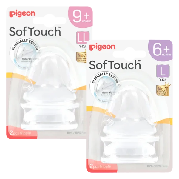 Combo 1 Núm Ty Softouch Pigeon size L và 1 Núm Ty Softouch Pigeon size LL