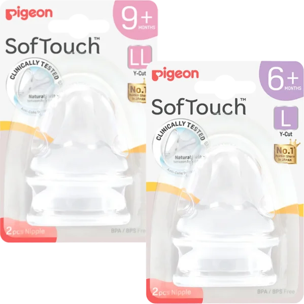 Combo 1 Núm Ty Softouch Pigeon size L và 1 Núm Ty Softouch Pigeon size LL