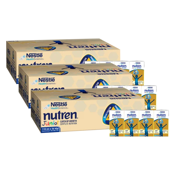 3 Thùng Thực phẩm dinh dưỡng y học Nutren Junior 110ml (1 -10 tuổi) (Lốc 4 hộp)