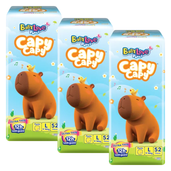 Combo 3 Tã quần Babylove Capy Capy L52 Miếng