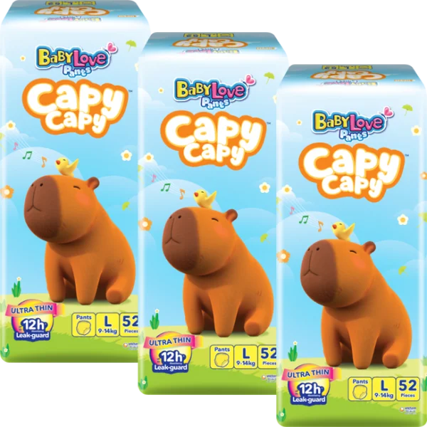 Combo 3 Tã quần Babylove Capy Capy L52 Miếng