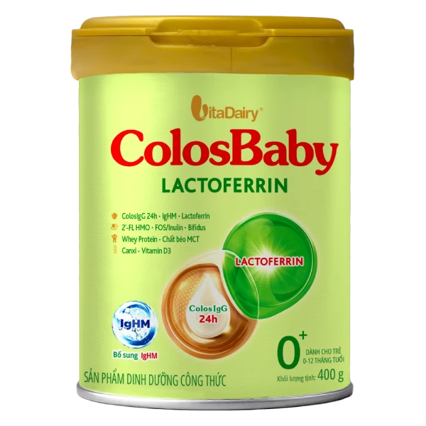 SPDD công thức ColosBaby Lactoferrin 0+ 400g (0 - 12 tháng)