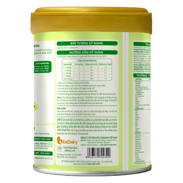 SPDD công thức ColosBaby Lactoferrin 0+ 400g (0 - 12 tháng)
