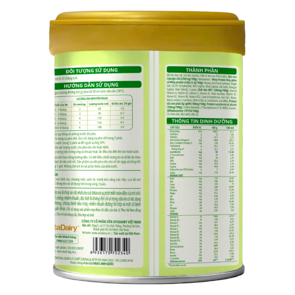 SPDD công thức ColosBaby Lactoferrin 0+ 400g (0 - 12 tháng)