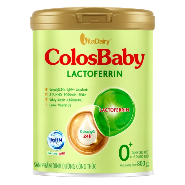 SPDD công thức ColosBaby Lactoferrin 0+ 800g (0 - 12 tháng)
