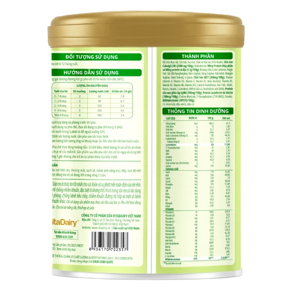 SPDD công thức ColosBaby Lactoferrin 0+ 800g (0 - 12 tháng)