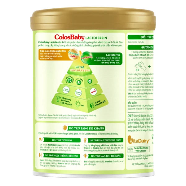 SPDD công thức ColosBaby Lactoferrin 1+ 800g ( 1 - 2 tuổi)