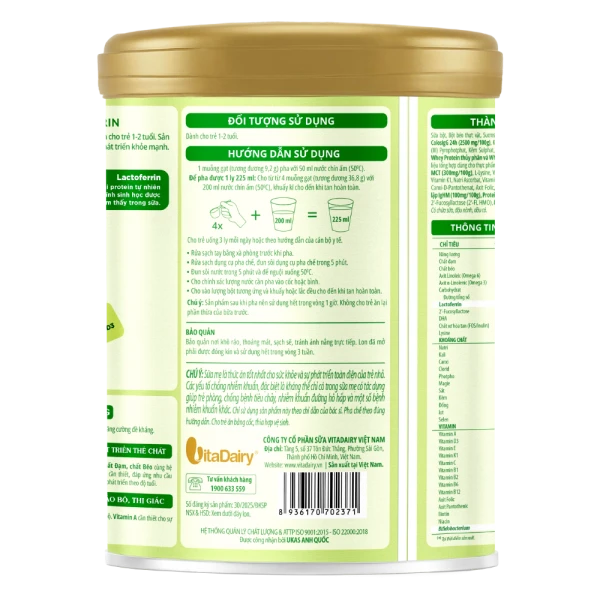 SPDD công thức ColosBaby Lactoferrin 1+ 800g ( 1 - 2 tuổi)
