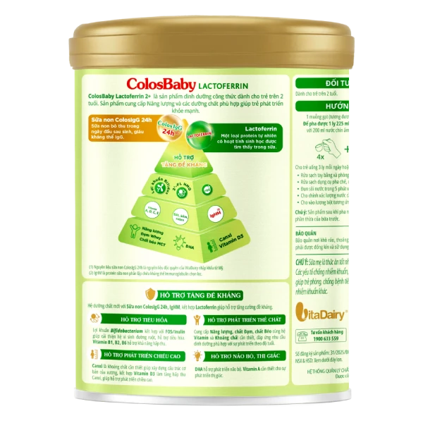 SPDD công thức ColosBaby Lactoferrin 2+ 800g ( từ 2 tuổi)