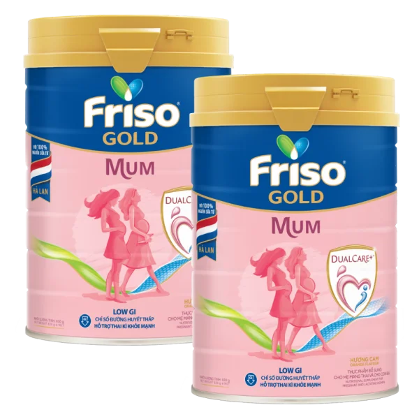 Combo 2 lon Sữa bầu Friso Mum Gold 900g hương cam