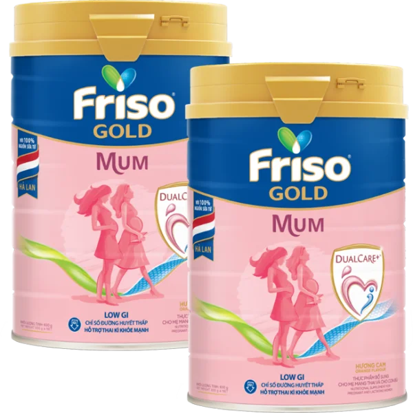 Combo 2 lon Sữa bầu Friso Mum Gold 900g hương cam