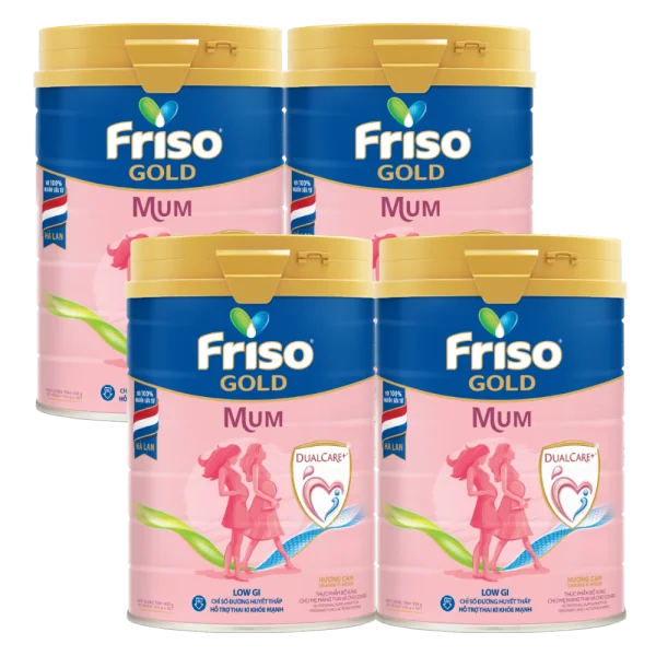 Combo 4 lon Sữa bầu Friso Mum Gold 830g hương cam *Giao bao b&igrave; ngẫu nhi&ecirc;n