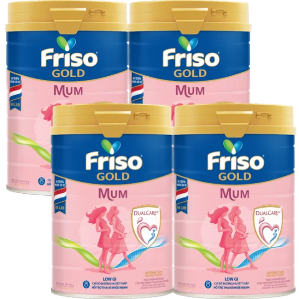 Combo 4 lon Sữa bầu Friso Mum Gold 830g hương cam *Giao bao bì ngẫu nhiên