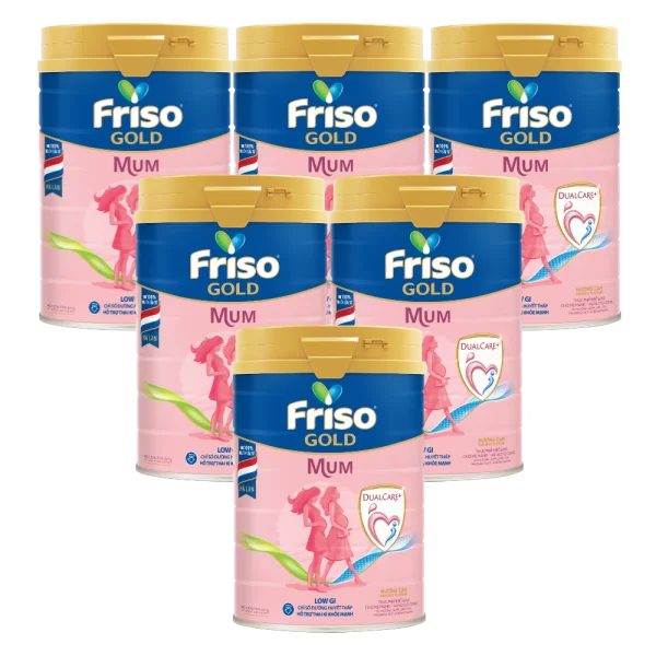 Combo 6 lon Sữa bầu Friso Mum Gold 900g hương cam