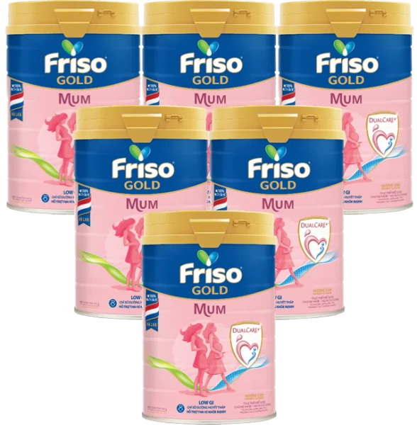 Combo 6 lon Sữa bầu Friso Mum Gold 900g hương cam