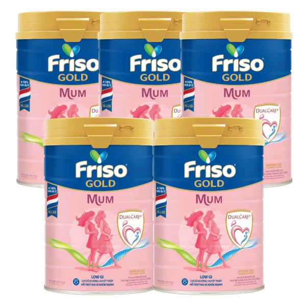 Combo 5 lon Sữa bầu Friso Mum Gold 830g hương cam *Giao bao b&igrave; ngẫu nhi&ecirc;n