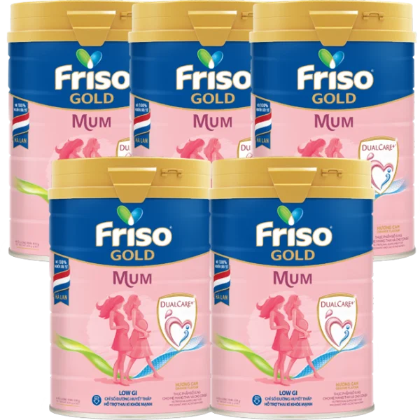 Combo 5 lon Sữa bầu Friso Mum Gold 830g hương cam *Giao bao bì ngẫu nhiên
