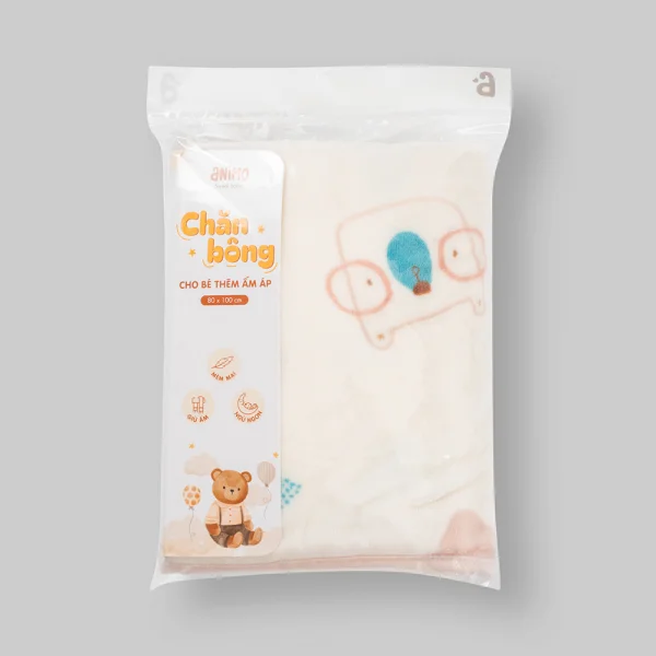 Chăn bông cho bé Animo B2409_PP001 (80x100cm,Kem) *giao mẫu ngẫu nhiên