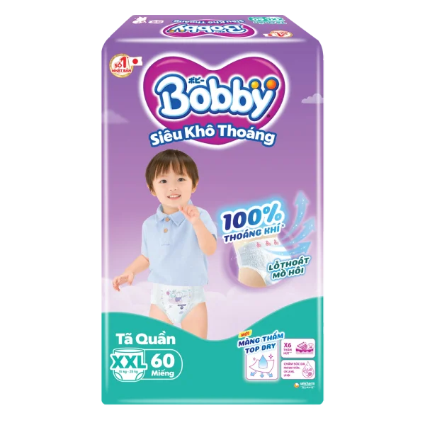 Combo 2 Tã quần Bobby size XXL, 60 miếng (Giao bao bì ngẫu nhiên)