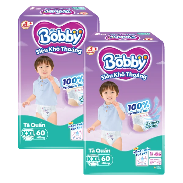 Combo 2 T&atilde; quần Bobby size XXL, 60 miếng (Giao bao b&igrave; ngẫu nhi&ecirc;n)