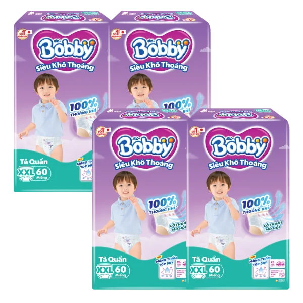 Combo 4 T&atilde; quần Bobby size XXL, 60 miếng (Giao bao b&igrave; ngẫu nhi&ecirc;n)