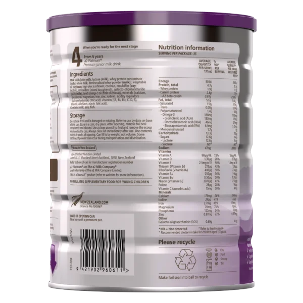 Sữa a2 Platinum Premium Infant Formula số 3 900g (từ 1 tuổi)