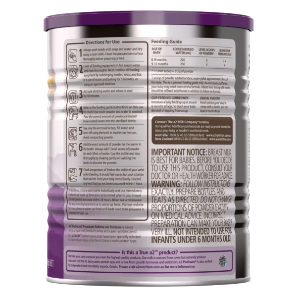 Sữa a2 Platinum Premium Infant Formula số 2 400g (6-12 tháng)