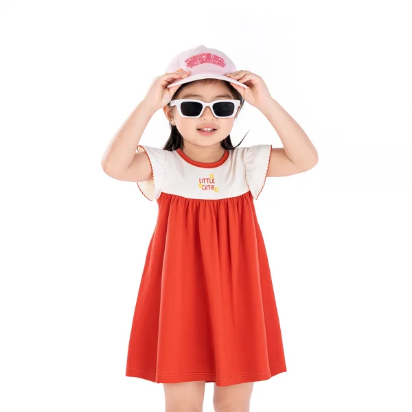 Đầm bé gái Animo Easy LU0326015 (1Y-4Y,Kem-đỏ,DD01)