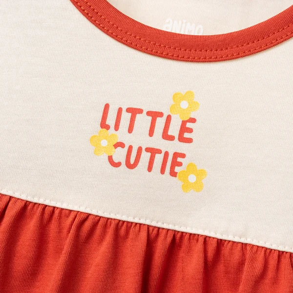 Đầm bé gái Animo Easy LU0326015 (1Y-4Y,Kem-đỏ,DD01)