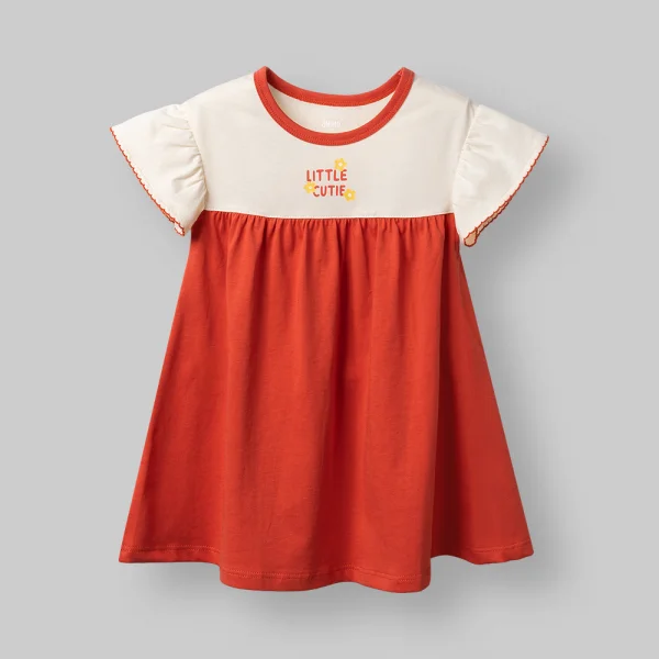 Đầm bé gái Animo Easy LU0326015 (1Y-4Y,Kem-đỏ,DD01)