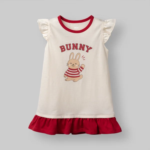 Đầm bé gái Animo Easy LU0426045 (1Y-4Y,Kem-đỏ,TT02)