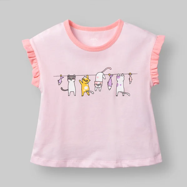 Bộ bé gái ngắn Animo Easy LU0326009 (1Y-4Y,Hồng,TT02)