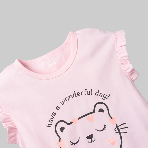 Bộ bé gái ngắn Animo Easy LU0326011 (1Y-4Y,Hồng,TT02)