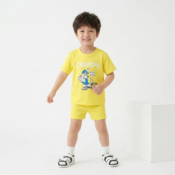 Bộ bé trai ngắn Animo Easy HN0426031 (1-4Y,Vàng)