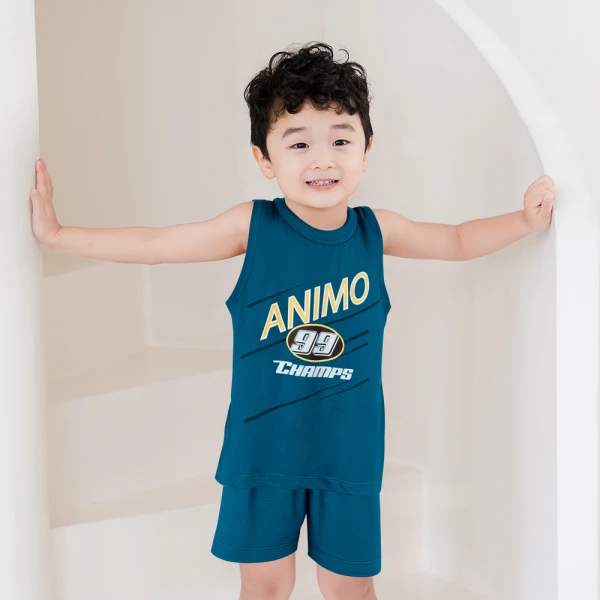 Bộ sát nách bé trai ngắn Animo Easy HN0426024 (1-4Y,Lá)